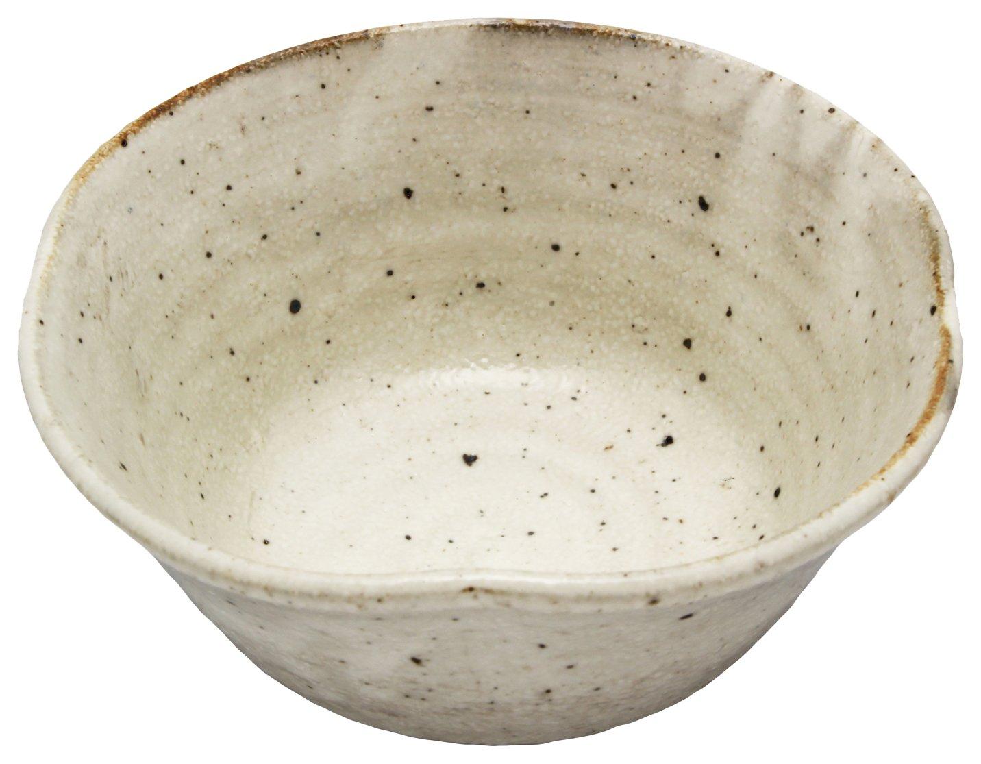 

Utsuwa Roan Mino Ware Sanno Kiln Small with Iron Powder Finish Four-Push Bowl/Plate (134-0043) белый
