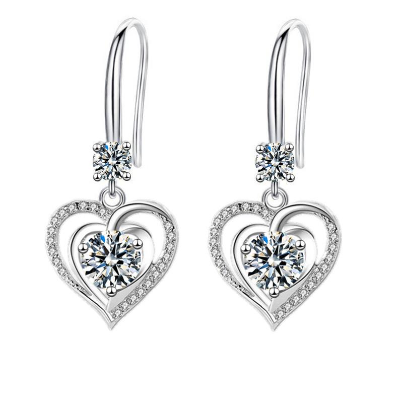 Серьги в форме сердца Женские Серьги с чувством высокого класса Длинные Серьги-крючки с темпераментом высокого класса EG-14