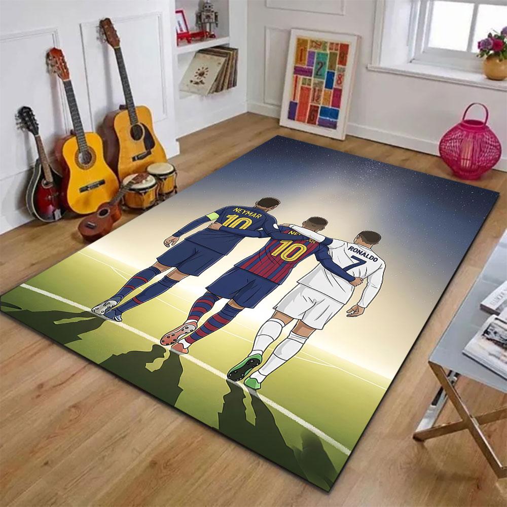 Football Legends United Patterned Carpet, Suitable As a Non Slip Play Mat for the Living Room and Bedroom Sofa