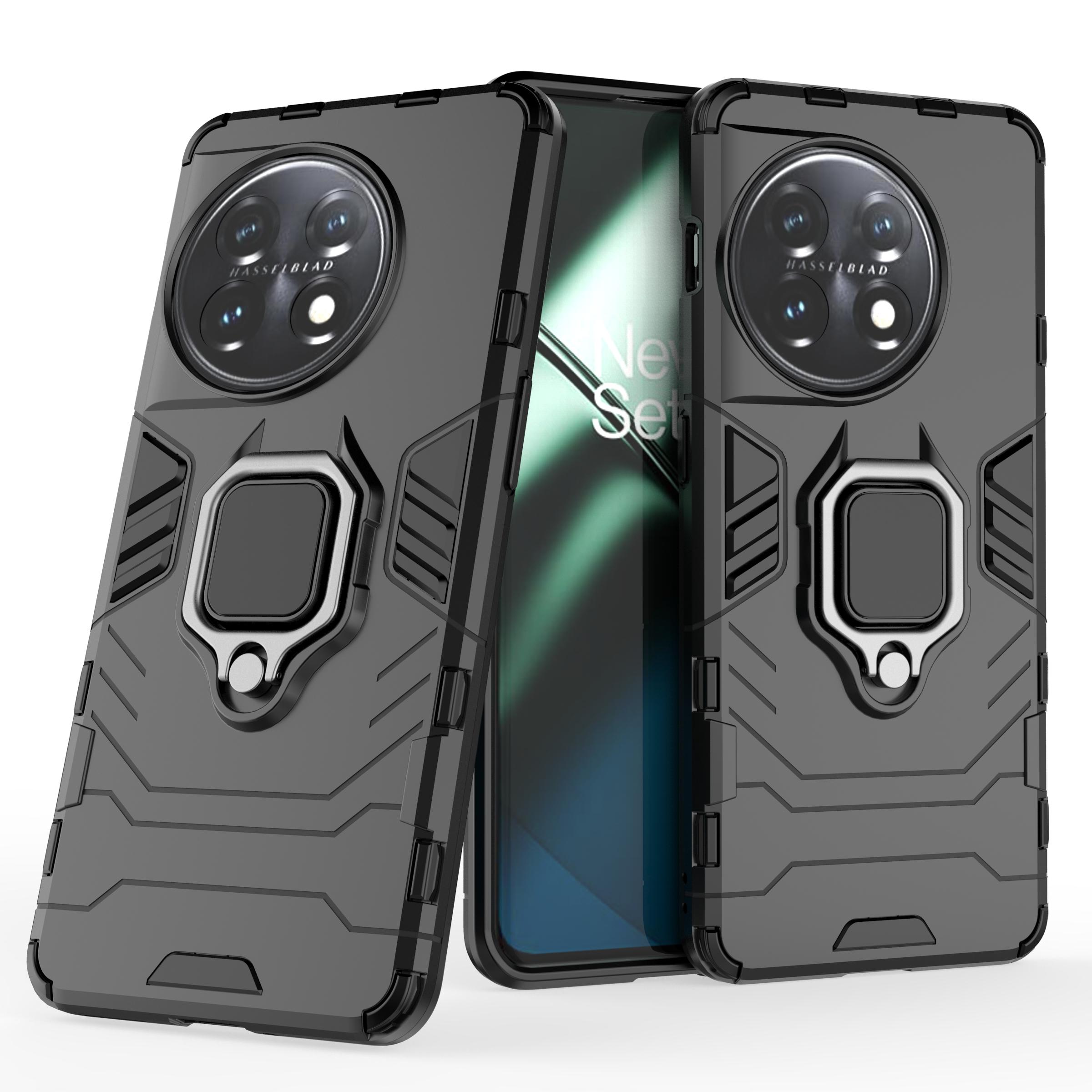 

Ring Holder Kickstand Phone Case for OnePlus 11 5G TPU+PC Cell Phone Cover Black
