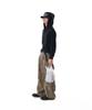 AAKAM Knee Pin-Tuck Leopard Cotton Pants (Brown)