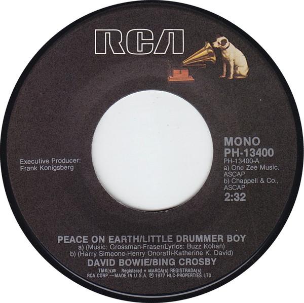 

7-дюймовая пластинка DAVID BOWIE BING CROSBY Peace On Earth Little Drummer Boy PH13400 RCA US Rock Б/у