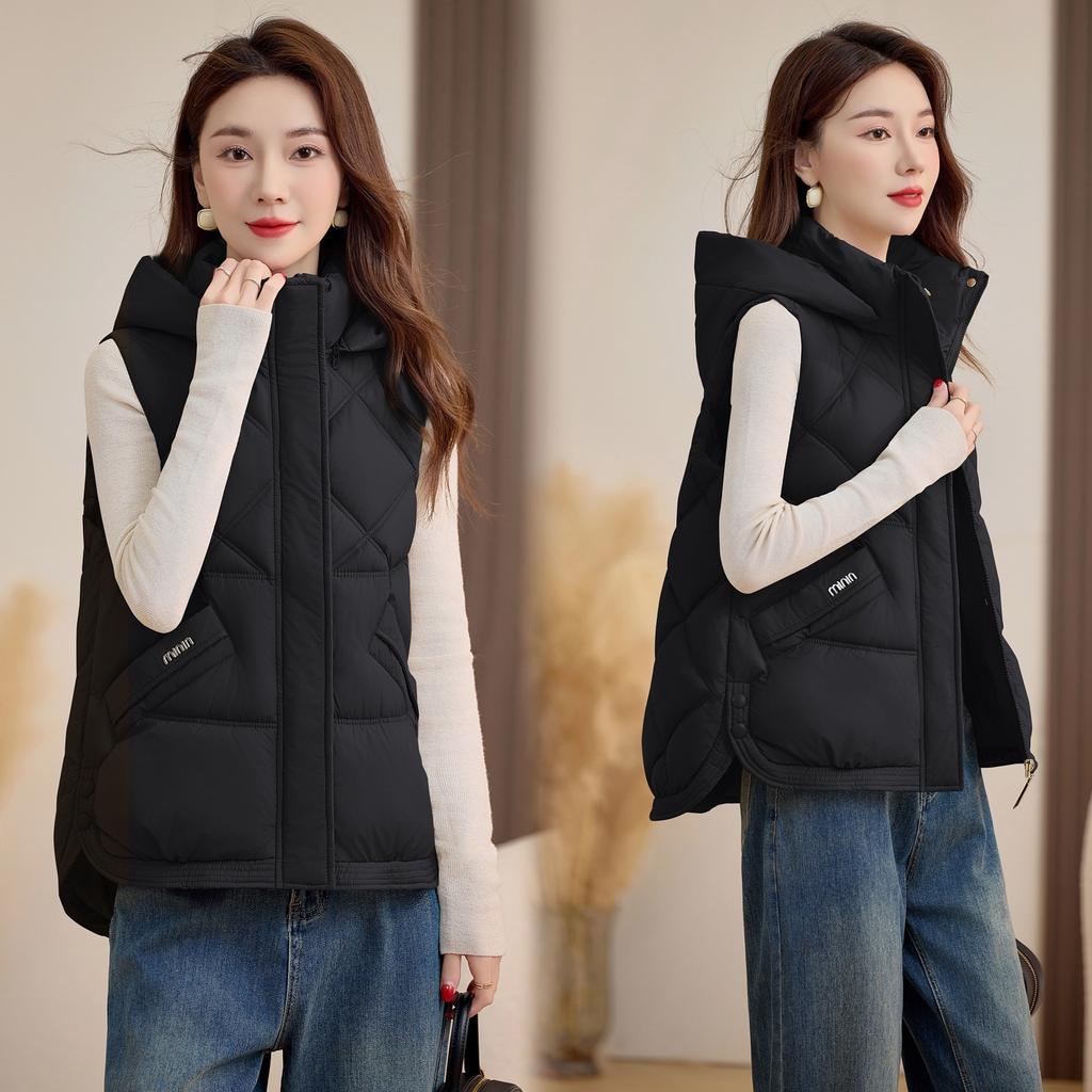 Giacca pane larga versione coreana gilet corto in cotone nuovo inverno donna gilet imbottito in cotone giacca gilet termico donna