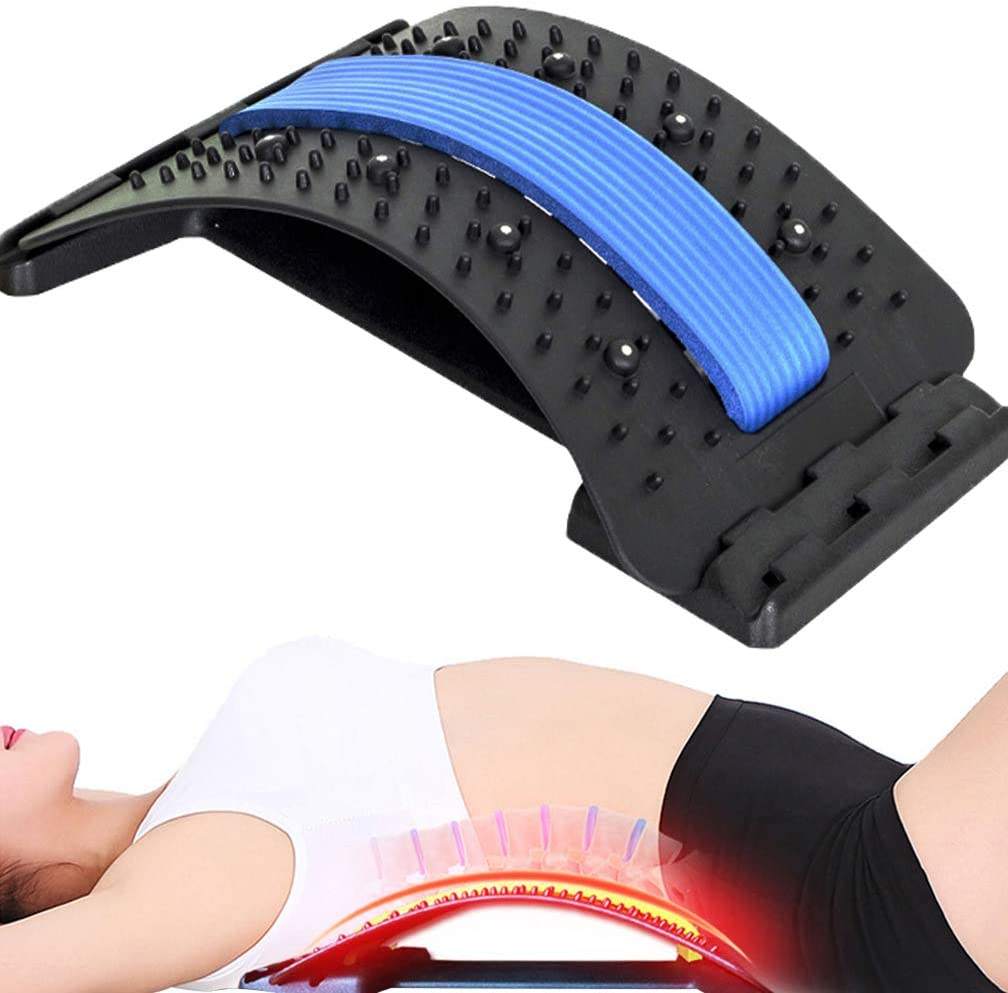 Magnetic Therapy Back Stretcher Lumbar Massager Pain Relief Device Indoor Fitness Equipment Lumbar Traction For Pain Relief