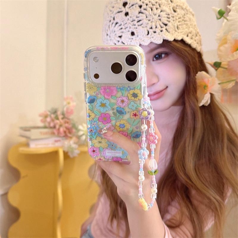 Spring Fresh Green Leaves & Colorful Flowers iPhone 17/16 Pro Max/15/14 Case