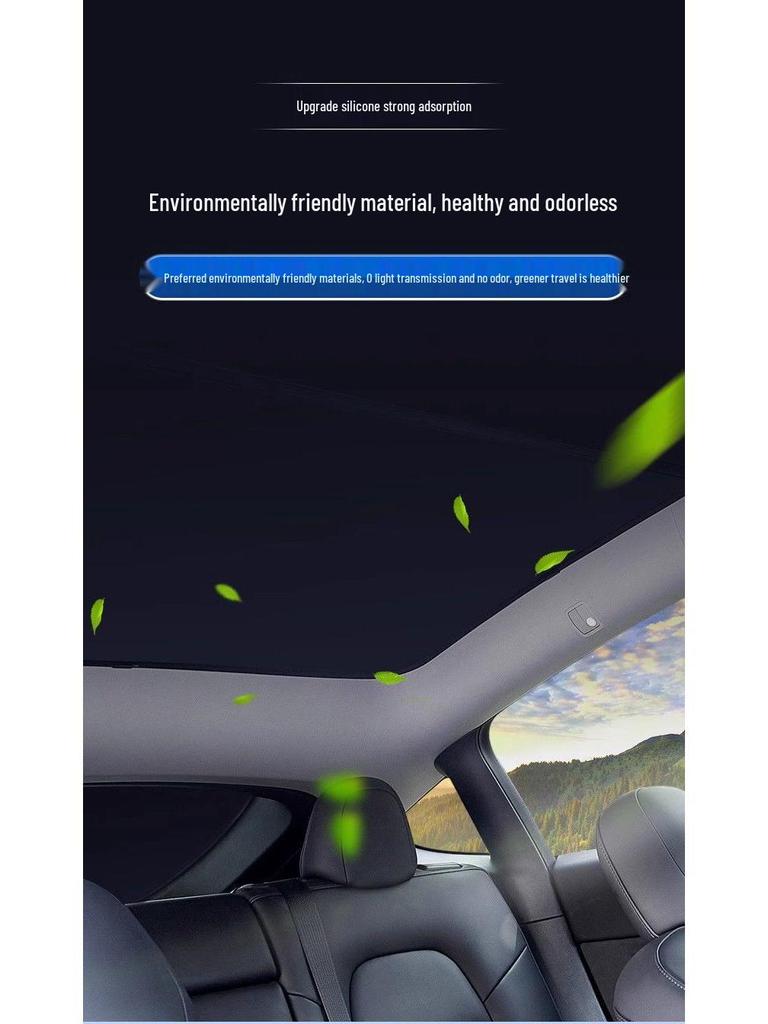 Tesla Model Y/3 Sunroof Heat Insulation Sunshade - Silicone, Electrostatic Adsorption
