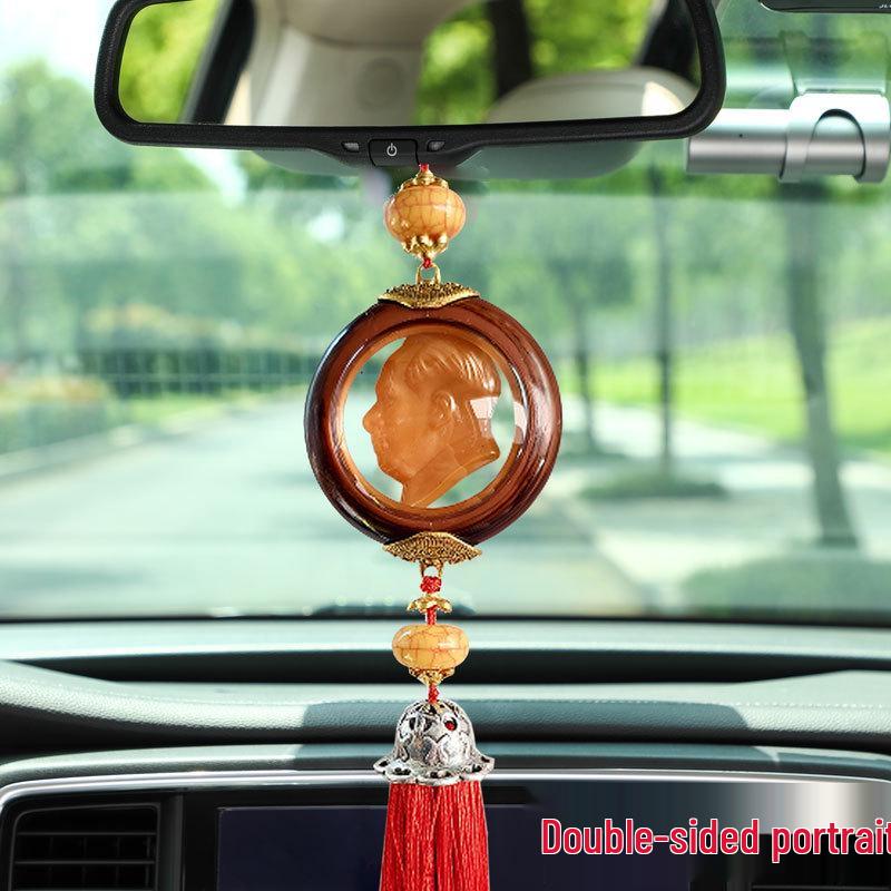 Alloy Imitation Mahogany Buddha Guanyin Car Ornament