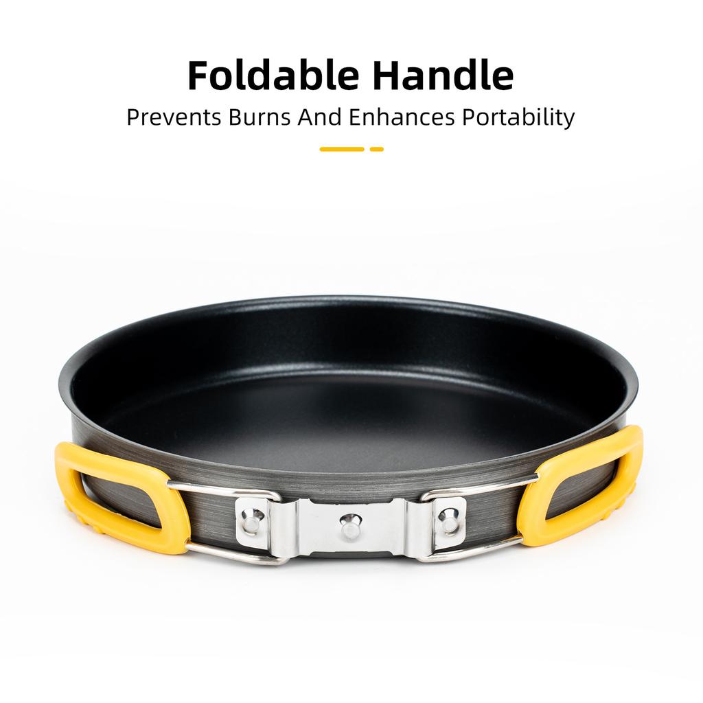 Non-Stick Frying Pan Aluminum Alloy Medium with Folding Handle Idl for Outdoor Camping Picnic Hiking Compact and Sy To Carry Camp Skillet