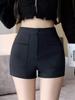 2023 Women's High-Waisted Black Suit Shorts - Sexy Wide-Leg Boot Pants for Autumn/Winter
