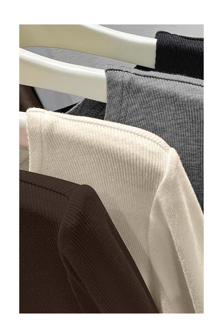 Plus Size Knitted Cardigan In Myrrh Coffee Color - Slimming Ribbed Short Outerwear for Early Autumn