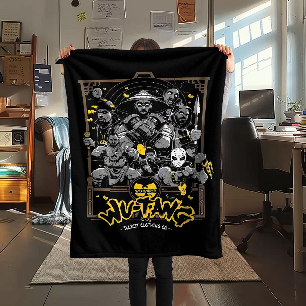 1 Pieza Manta de Franela con Estampado Wu-Tang Clan, Alta Calidad Para Todas las Estaciones, Decoración del Hogar, Calidez y Comodidad, Perfecta para Regalos de Navidad