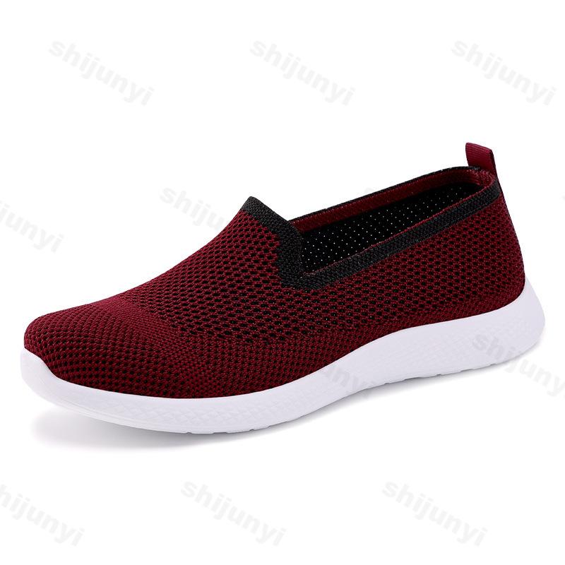 Fashion Spring Mesh Breathable Hollow Women's Shoes 2025 Fashion Slip on Flats Soft Soled Women's Casual Loafers Comfortable Sneakers