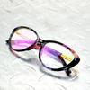 Fashion Cateye Blue Flower Gold Alloy Temple Full-rim Optical Glasses Frame Eyeglasses Eyeframe Eyewear