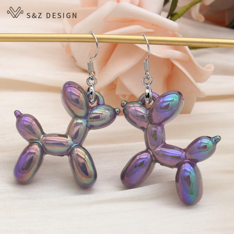 

Модные разноцветные серьги-капли в форме собаки для женщин и девочек, повседневные аксессуары, вечерние ювелирные изделия, подарок, модные серьги-капли