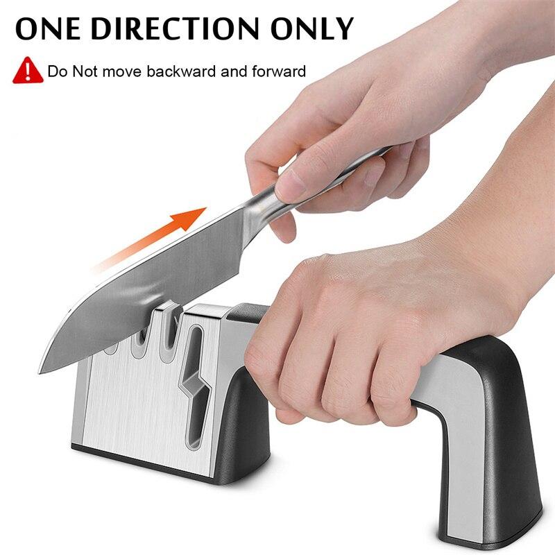 Kitchen Knife Sharpener 4 In 1 Knife Scissor Manual Kitchen Sharpener for All Sized Knives Sharpening Stone