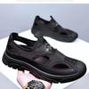 Men's casual mesh hollow breathable beach shoes summer non-slip soft sole comfort fashion outdoor sandals youth driving slippers