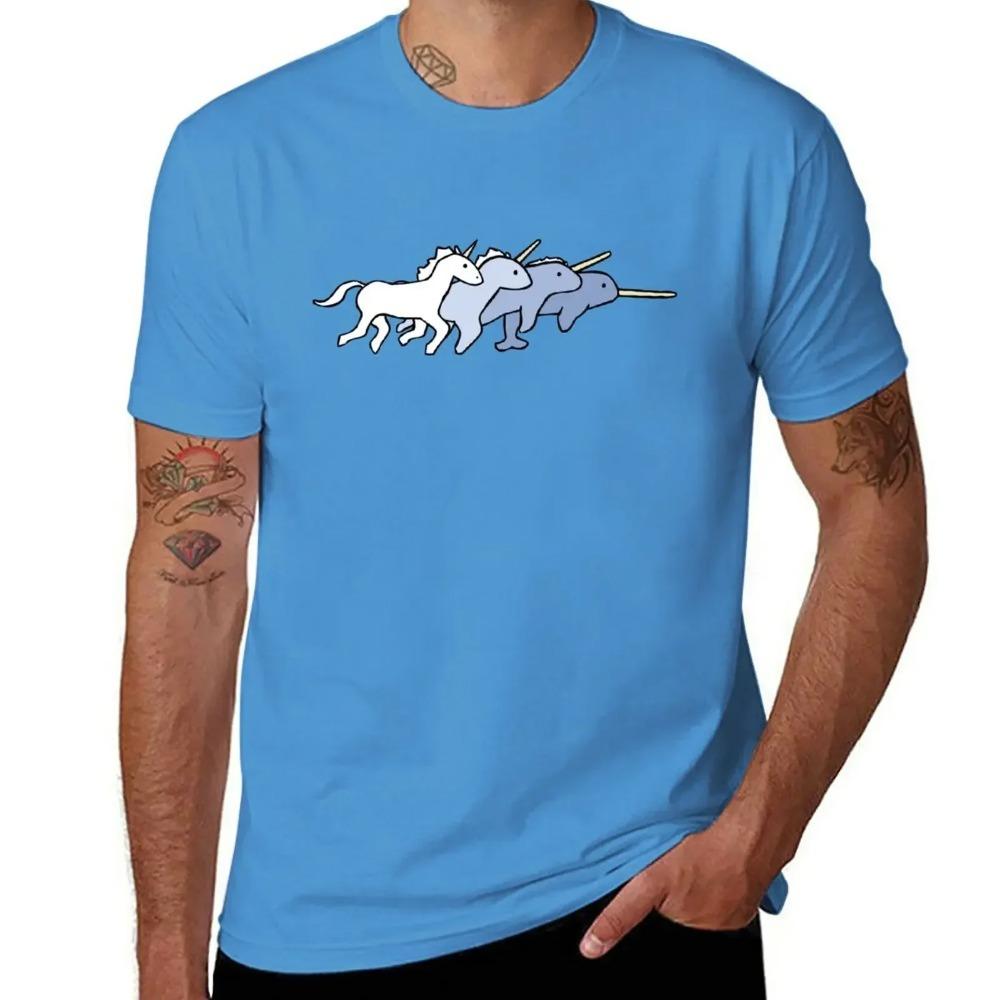 Unicorn Narwhal Evolution T-Shirt Cute Clothes Blacks Shirts Graphic Tees Oversized T Shirts for Men