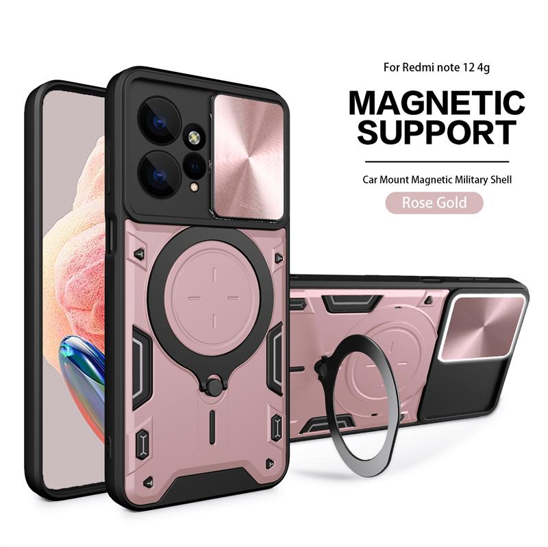 For Xiaomi Redmi Note 12 12S 4G Case Slide Camera Lens Protect Armor Phone Case For Redmi Note 12 Pro 12 Pro + Plus Back Cover
