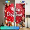 2pcs Festive Atmosphere with Merry Christmas Printed Curtain for Christmas Home Decor - Rod Pocket Window Treatment for Bedroom
