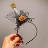 Quirky Pumpkin Bow Mesh Headband for Kids - Halloween Skull Witch Hair Accessory
