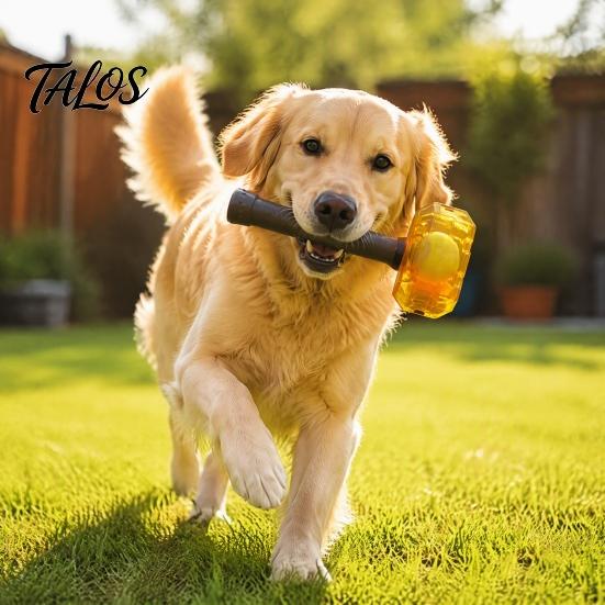 Large Dog Enrichment Toys Interactive Squeaky Hammer Toy with Built-in Tennis Ball for Medium And Dogs, Fetch Games Dogs Sound Making Puppy