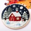 Christmas DIY Embroidery Kit with Embroidery Hoop Hand Sewing Kit 29x29cm Starter Embroidery Kit for Beginners Craft Lovers Gift