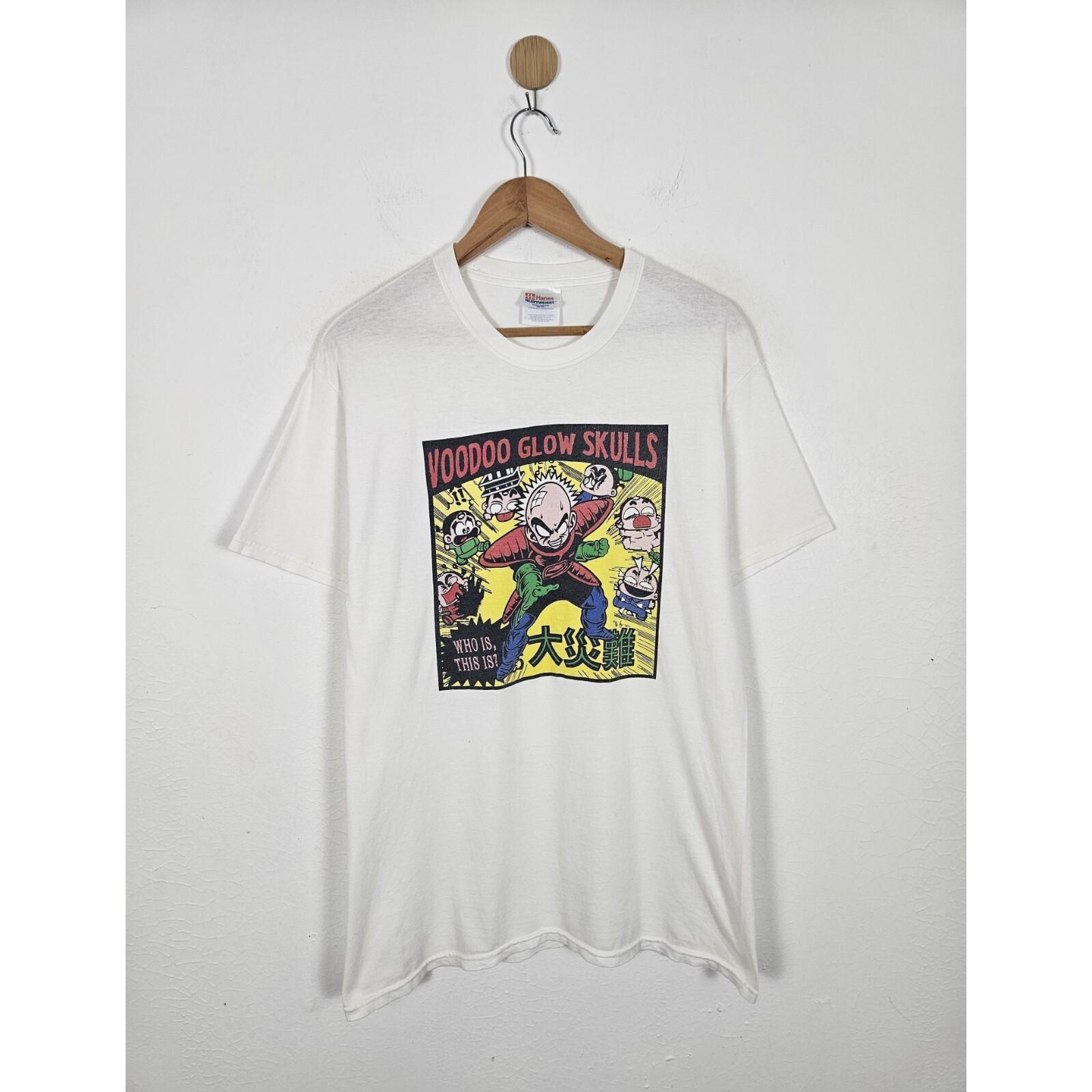 Vintage Voodoo Glow Skulls Krillin Dragon Ball Punk shirt S разноцветный