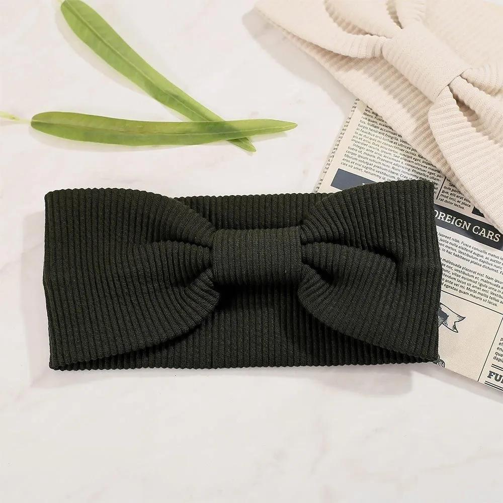 Daily Headband Designer Headband Angel Scrunchie Ribbon Ribbed Turban Khaki