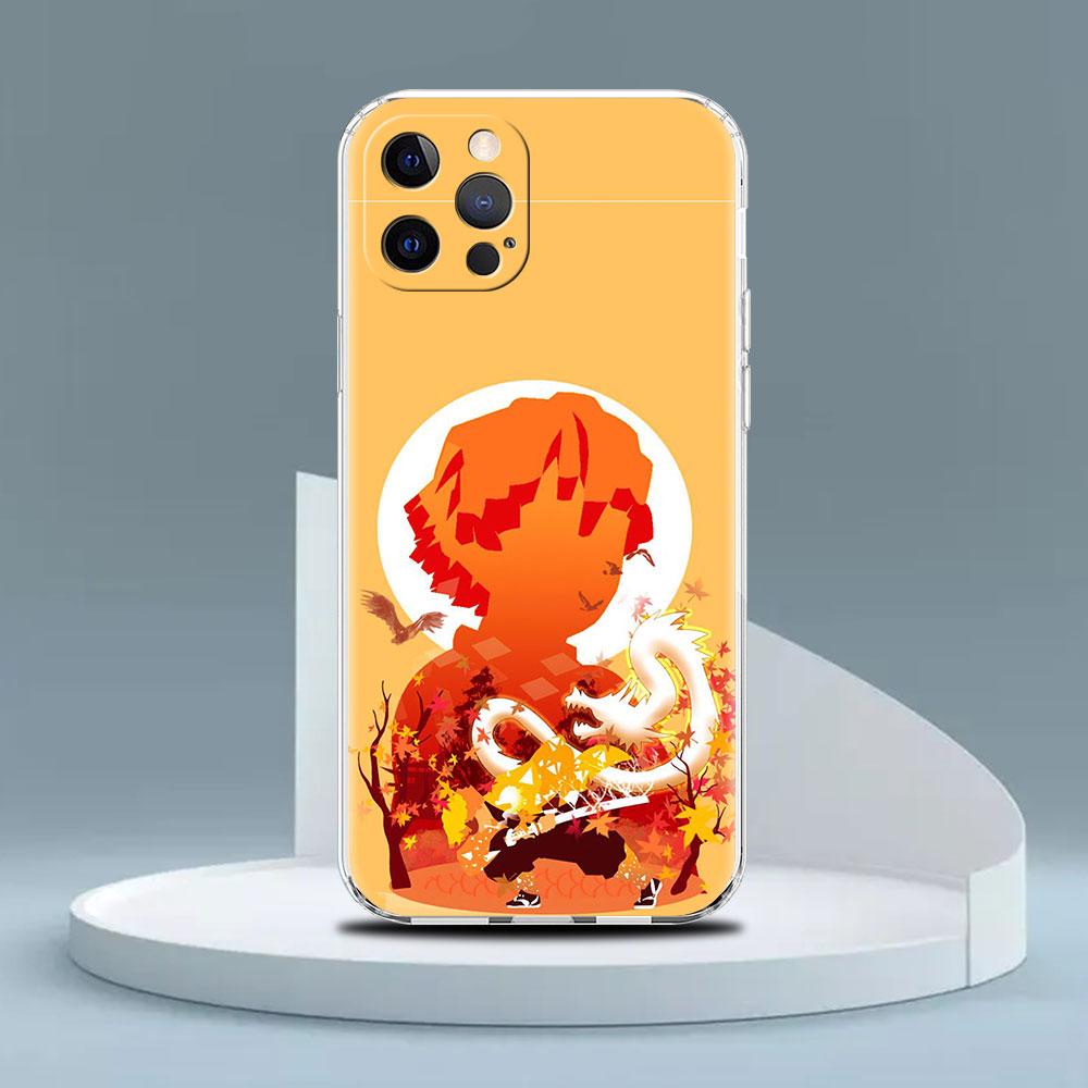 Clear Case For Apple iPhone 14 13 11 12 Pro 7 8 Plus XR X XS Max 6 6S 14Pro Silicone Phone Cover Demon Slayer Anime