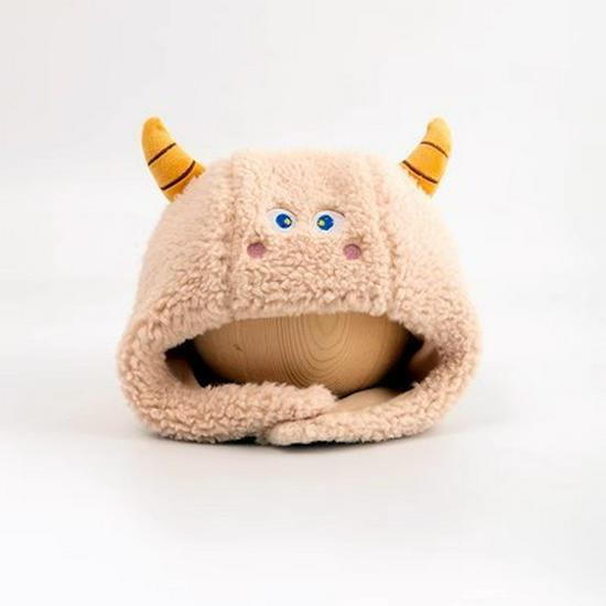 Solid Color Plush Baby Ear Protection Hat for Boys and Girls - Warm Autumn/Winter Style