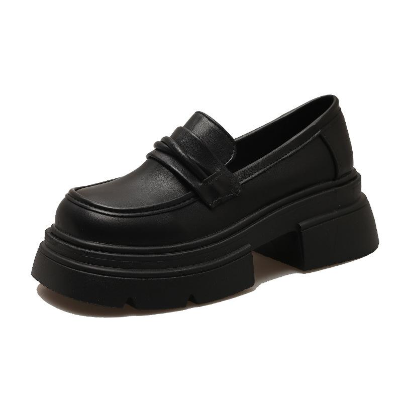 Platform loafers women s 2025 new autumn and winter velvet shoes one-pedal women s shoes British versatile small leather shoes jk 35 3385₽