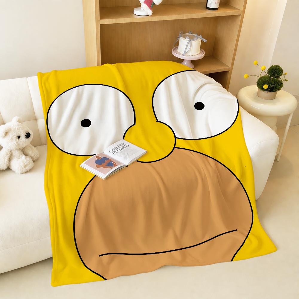 Fun Cartoon Classic The S-Simpsons Warm Soft Plush Blanket For Sofa Living Room Nap Home Bedroom Travel Gift Flannel Pet Hogar