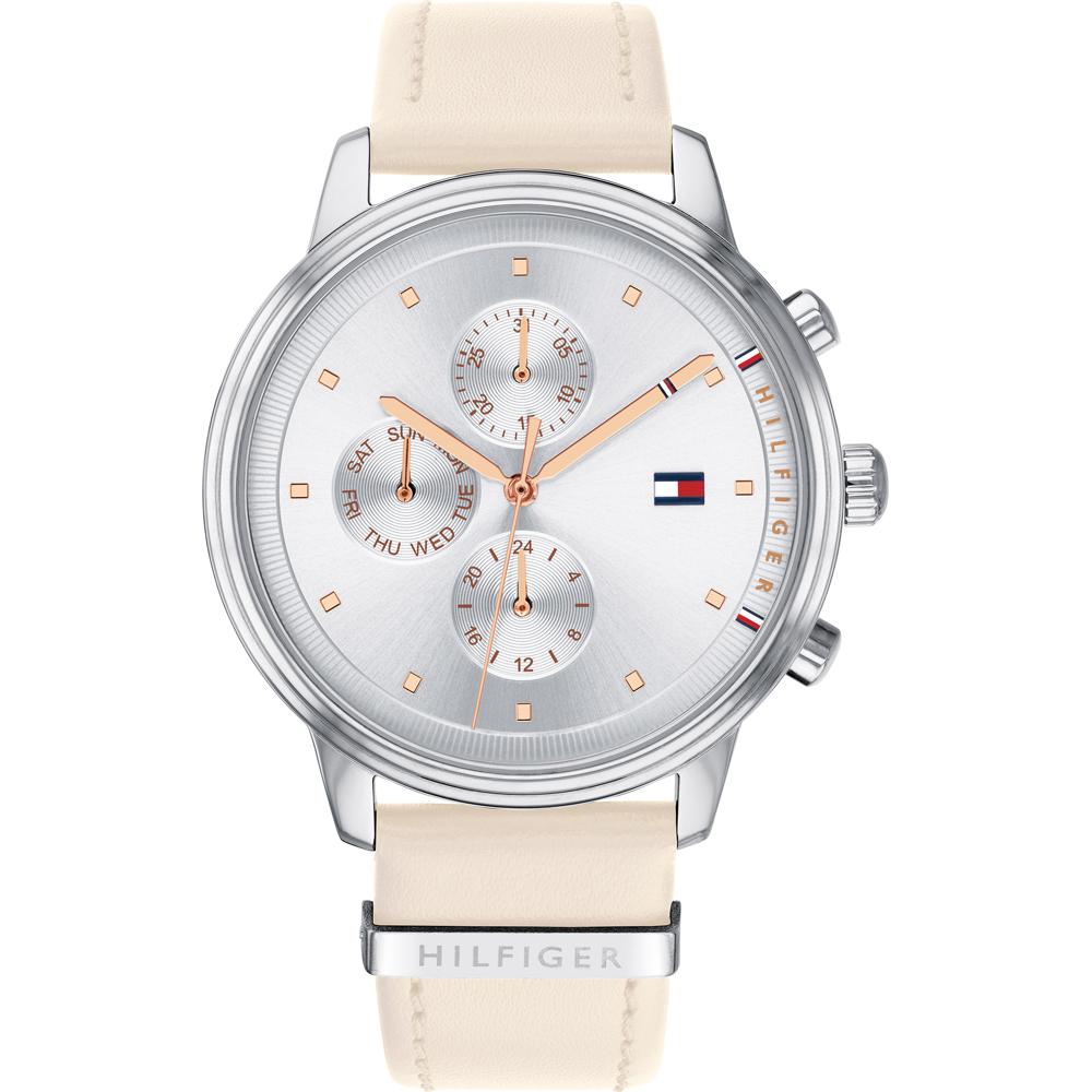 Tommy Hilfiger Blake Silver Dial Beige Leather Strap Ladies Quartz Watch 1781906 серебряный