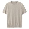 Men'S Worsted Wool Short Sleeve T-Shirt Crew Neck Pullover Casual Loose Bottom Shirt Knitted Short Sleeve Thin Sweater