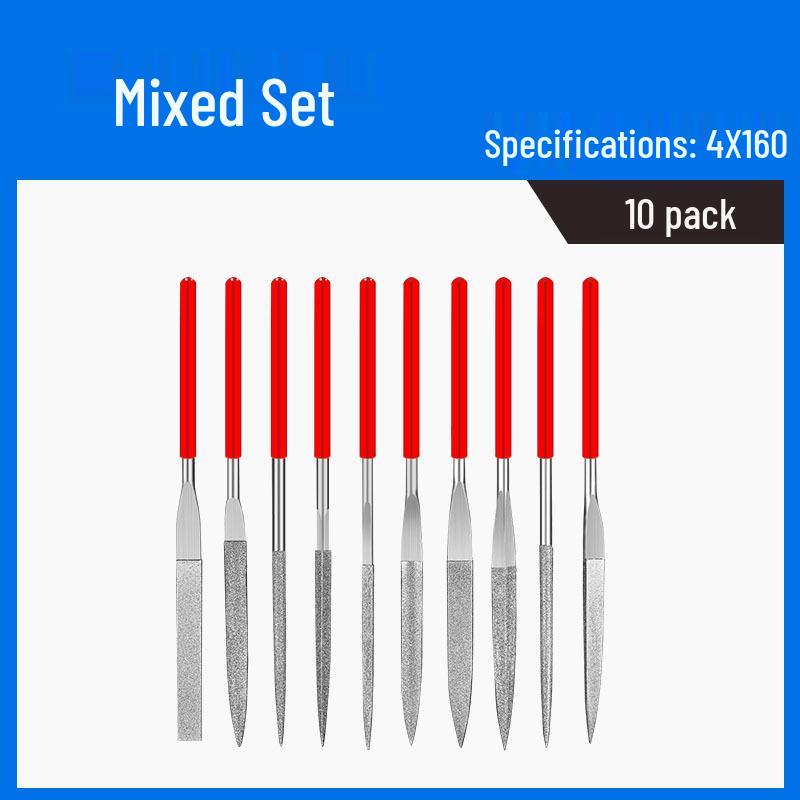 Diamond File Set: Fine Steel Metal Alloy Assorted Files