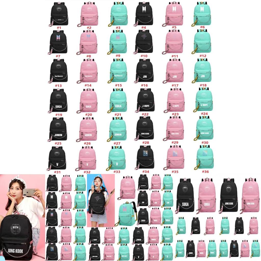 Kpop Bangtan Boys Bts Backpack Usb Charging School Bags Rucksack Bags Travel