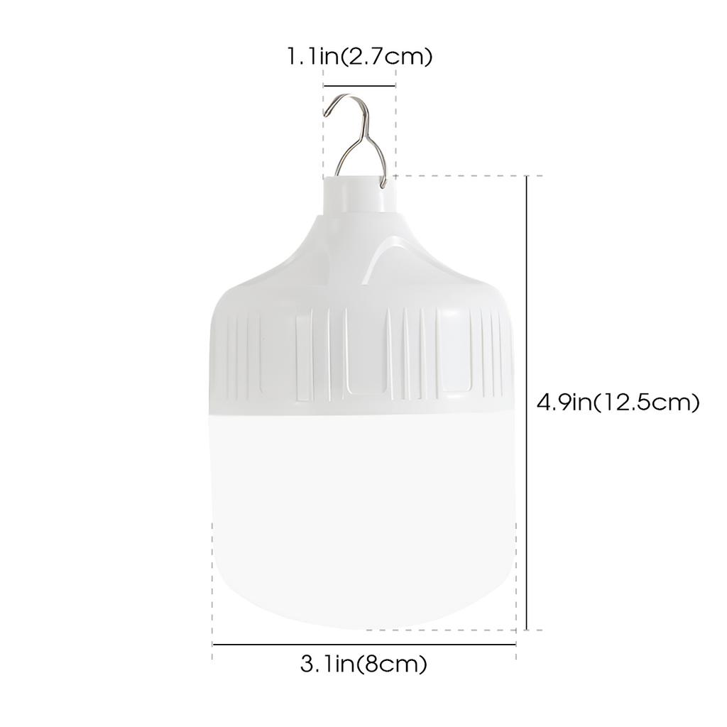 USB Rechargeable LED Camping Light with Hook Portable Hanging Lamp for Emergency Tent Night Market Power Outage Outdoor Lighting