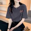 Summer Fashion Women Short Sleeve O Neck Love Heart Printed Casual Pullover Blouse T Shirt Top