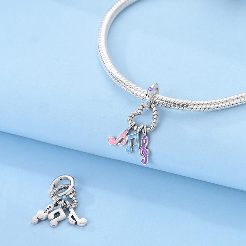 Original Charms Copper Colorful Heart-Shaped Note Pendants Fit Charms Plata Bracelets For Women Jewelry Making Diy Gifts