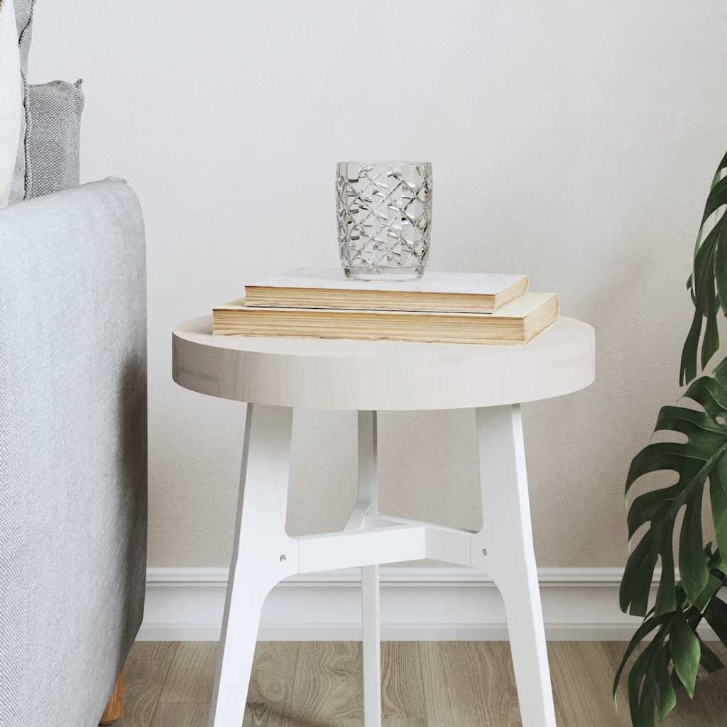 Round Table Top White Ø30x3 cm Solid Pine Wood