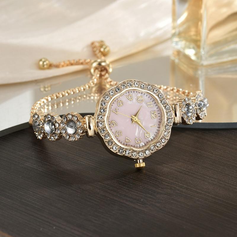 Full Diamond Sunflower Dial, Small and Thin with High Value Digital Face Pull Bracelet Women's Watch