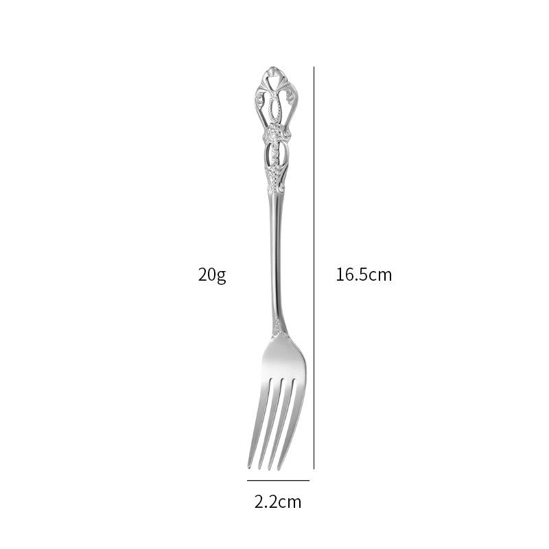 Elegant Stainless Steel Cutlery Set: Royal Court Embossed Steak Knife, Fork & Dessert Spoon for Western Cuisine