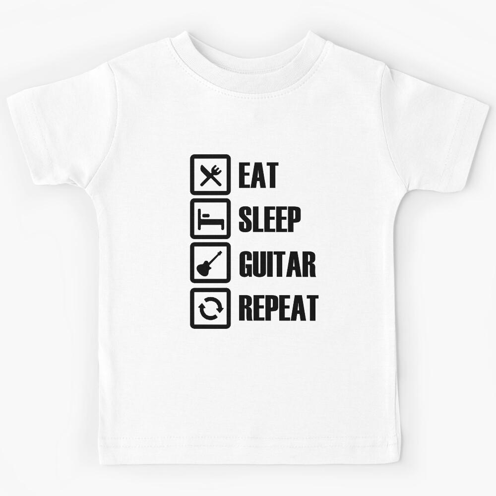 eat sleep guitar repeat guitarist gifts Kids T-Shirt 160