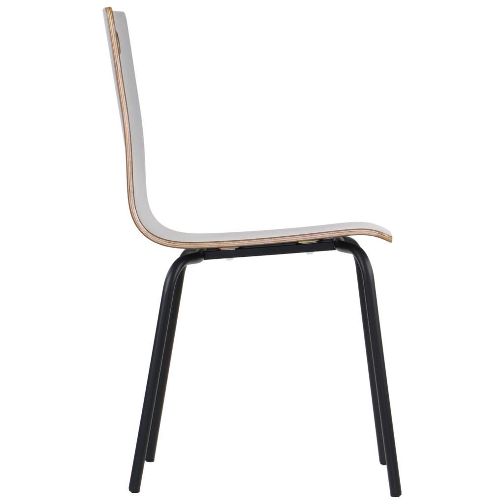 Gray plywood chair with black frame. Model WERDI A