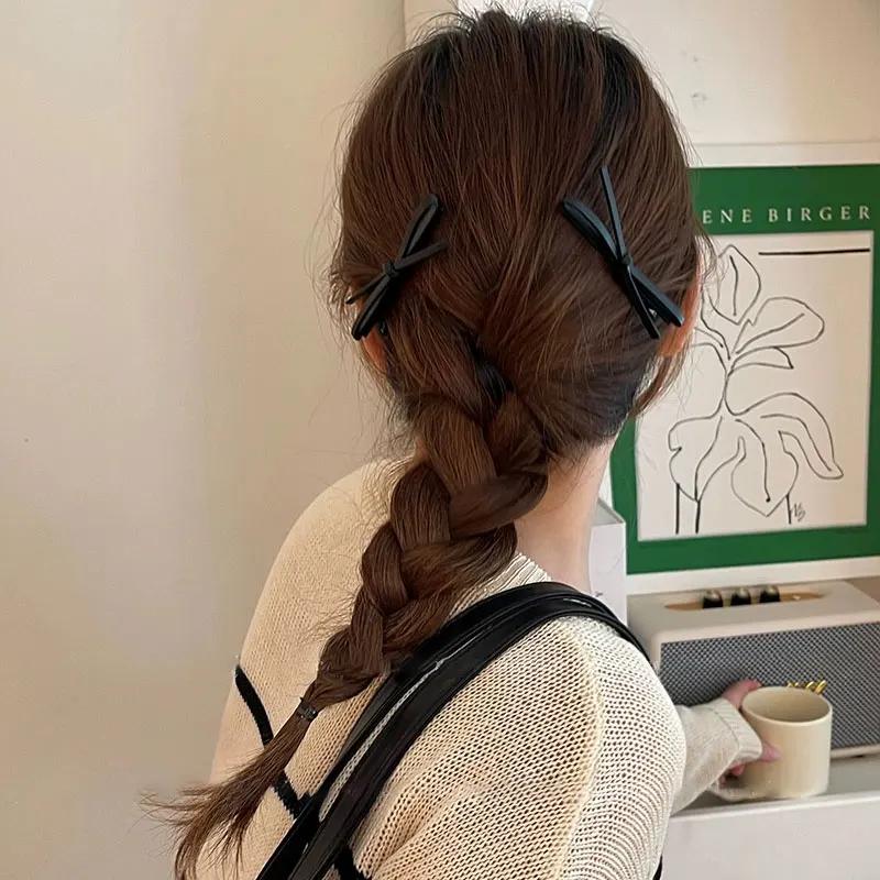 Leather Hair Clips Retro Bowknot Hairpins for Girls Sweet Barrettes Hairpin Hairgrips Women Fashion Hair Accessories Headwear