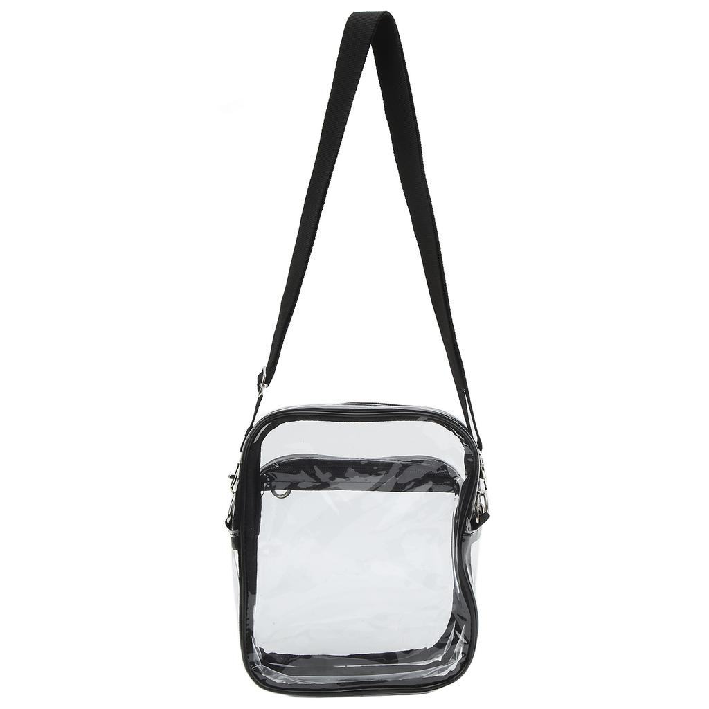 Clear Messenger Bag Large Capacity Adjustment PVC Dirt and Water Resistant Transparent Shoulder Bag