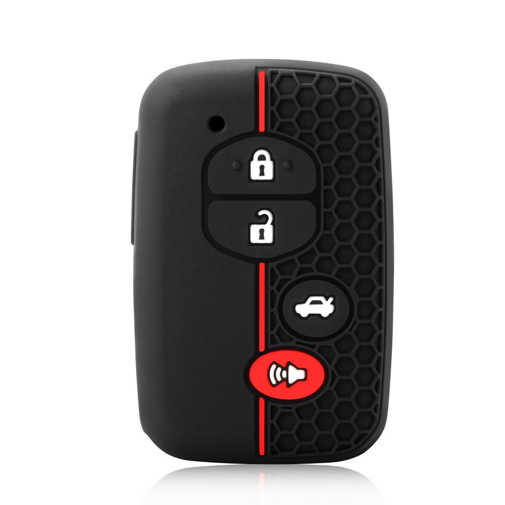 Housse de boîtier de clé de voiture à 4 boutons Pour Toyota Land Cruiser Prado Avensis Iq Corolla Prius Highlander Yaris Coque sans clé Support Fob
