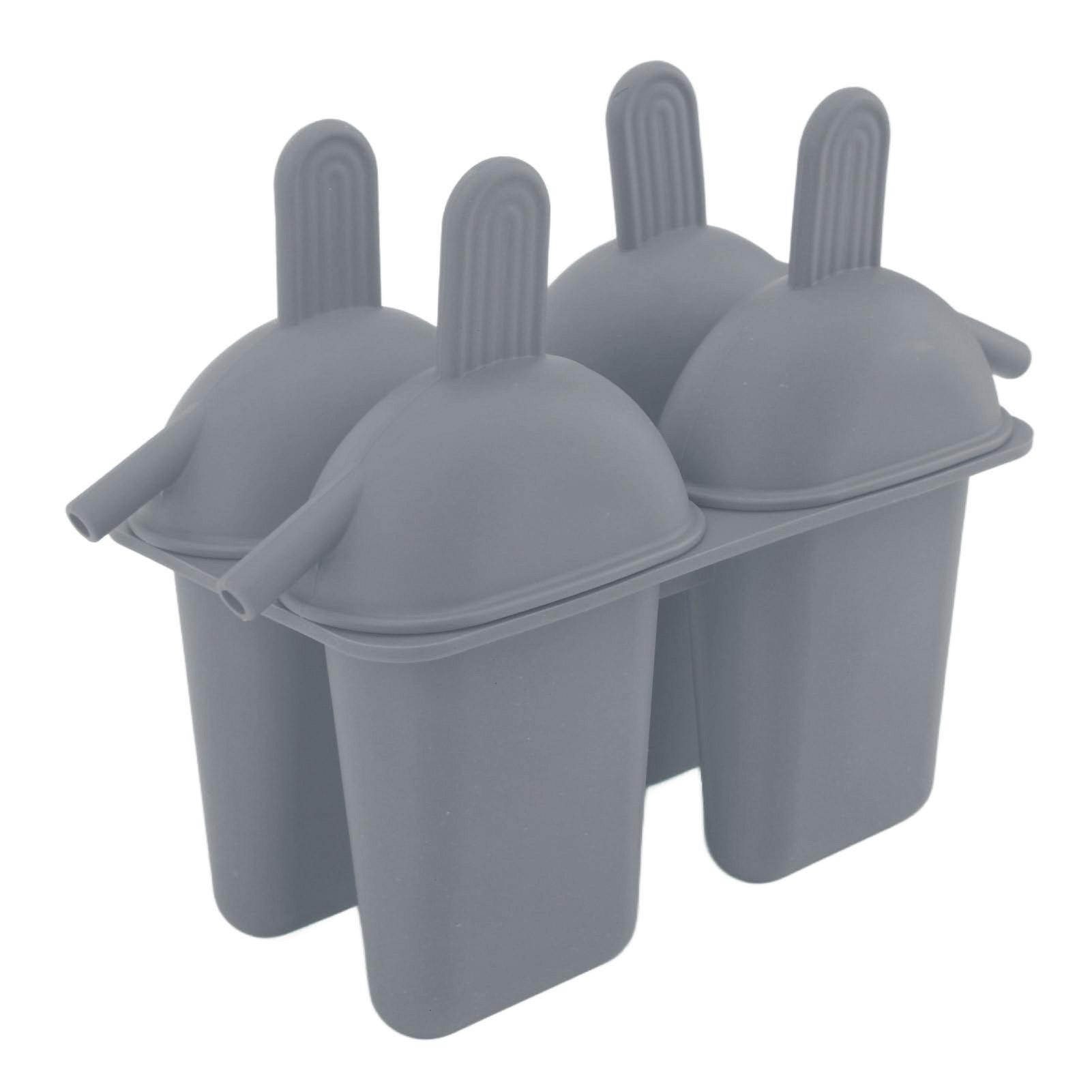 

Ice Cream Mold Silicone Practical Portable DIY Ice Pop Maker with 50 Sticks for Household серый