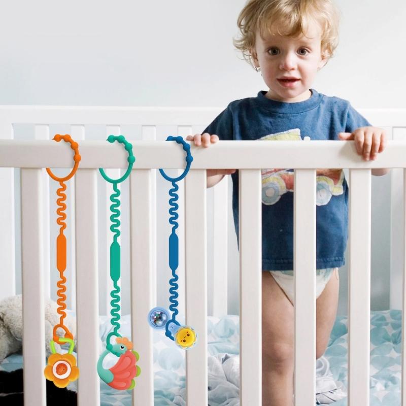 Multifunctional Baby Bottle  & Toy Holder Soft Silicone Cup Strap Colorful Infant Bottle Leash Essential for Strollers