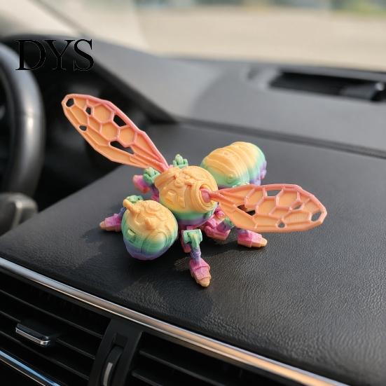Articulated Robot Action Figure 3D Printed Mechanical Bee Figurine, Insect Ornament, Movable Joints Cool Futuristic Desk Decor Desktop Display,